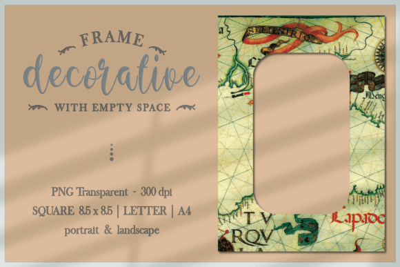 Ancient Map - FRAME PNG: Unlocking Vintage Design Potential
