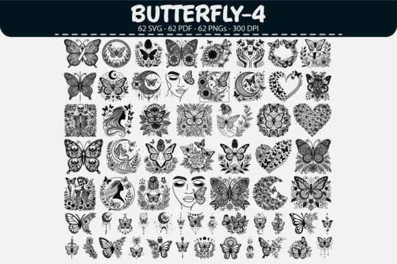 Butterfly Vector Bundle: 62 Designs for Creative Projects