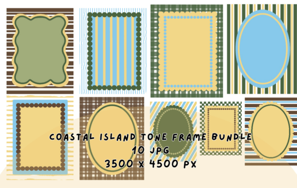 Coastal Island Earthy Tone Frame Bundle: Natural Design Elegance