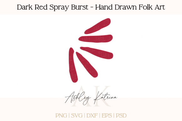 Dark Red Spray Burst: A Folk Art Clipart Guide