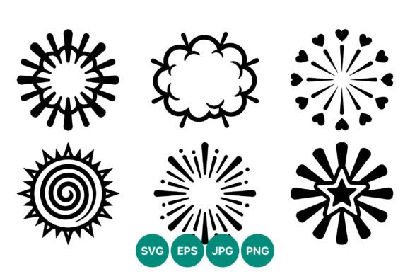 Dynamic Design: Exploring Burst Shapes Star and Heart Vector Icons
