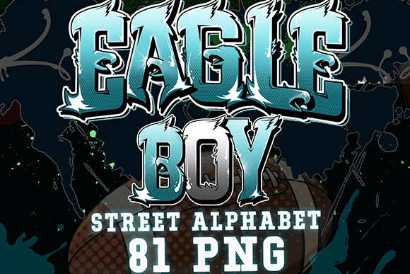 Eagle Boy Graffiti Alphabet: 81 PNGs for Streetwise Design