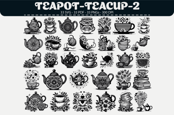 Elevate Your Projects with Teapot & Teacup Vector Clipart