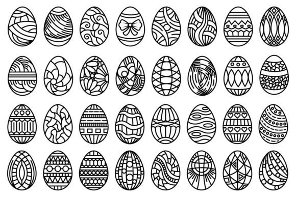 Elevate Your Spring Projects with Patterned Egg Illustrations