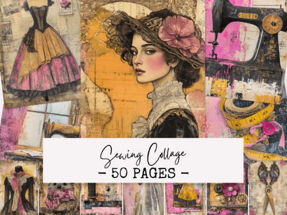 Sewing Collage Junk Journal Pages: A Designer's Guide