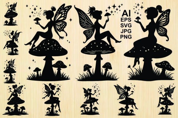 Silhouette Fairy Sitting on a Mushroom: Unlocking Whimsical Design