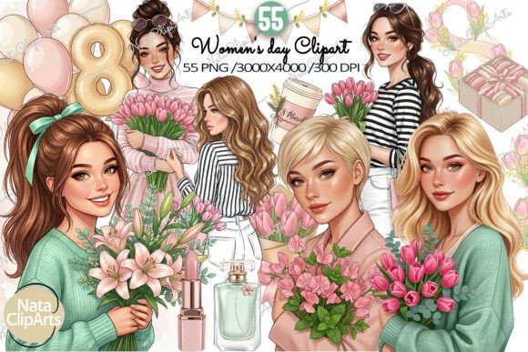 Spring Women Tulips Clipart Bundle: A Designer's Guide to Fresh Visuals