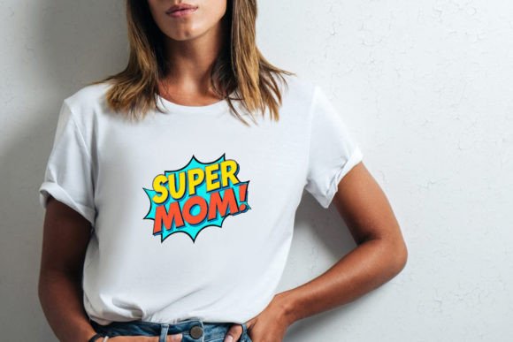 Super Mom in Comic Style PNG: A Heroic Clipart for Every Project