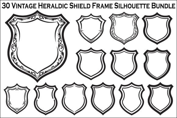 Timeless Elegance: The Vintage Heraldic Shield Bundle