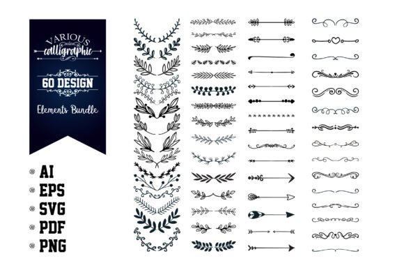 Various Calligraphic Design Elements Set: A Designer's Secret Weapon