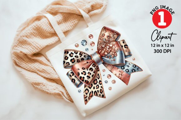 Watercolor Leopard Print Bow Clipart: A Designer's Versatile Asset